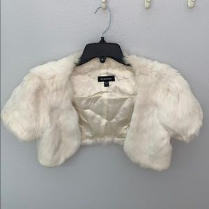 Bebe Shrug Bolero 100% Rabbit Fur Size Small